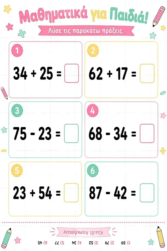 Kids Educational Math Worksheets