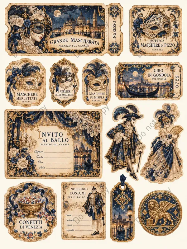 Venetian Carnival Ephemera Sheets