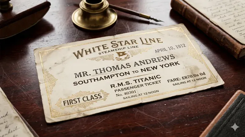 Ornate Vintage Travel Tickets Boarding