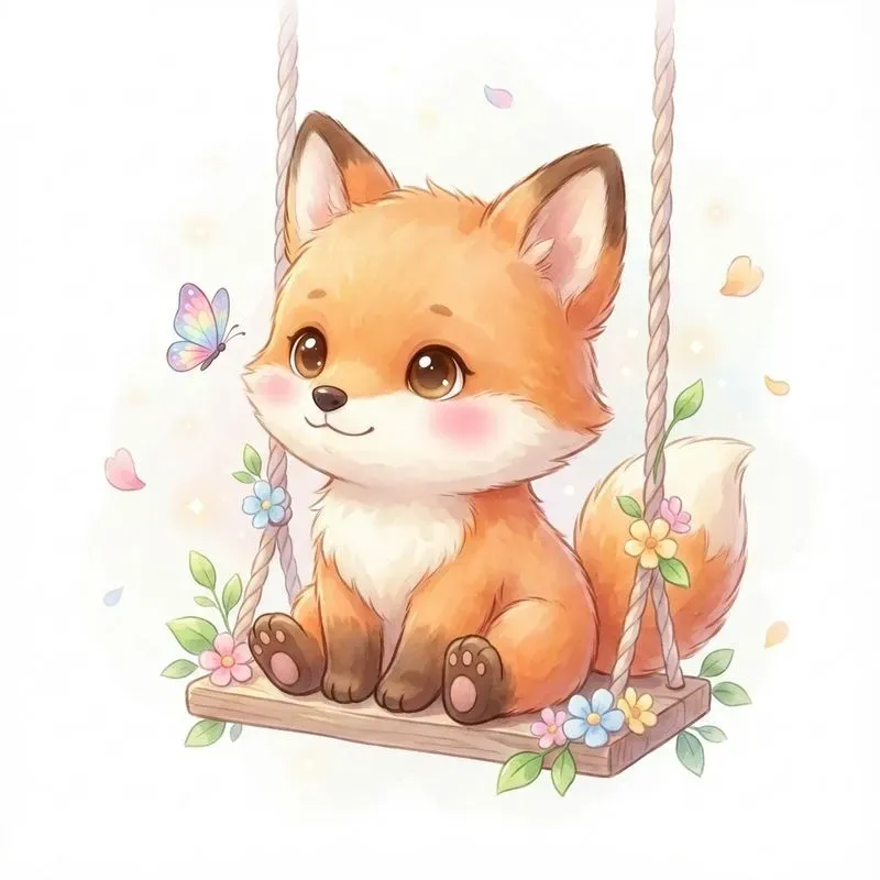 Magical Kawaii Baby Animals On Floral