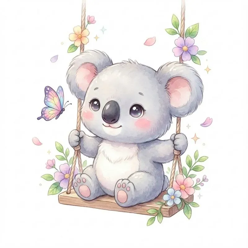 Magical Kawaii Baby Animals On Floral