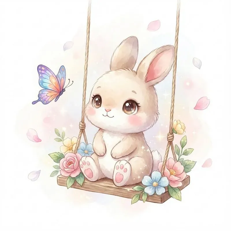 Magical Kawaii Baby Animals On Floral