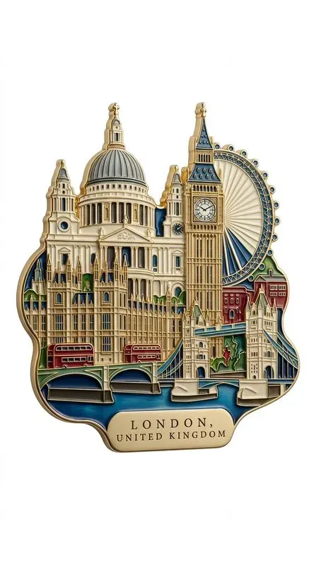 Luxury Enamel Travel Magnets Any City