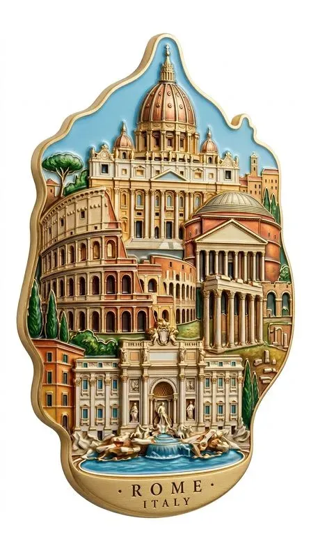 Luxury Enamel Travel Magnets Any City