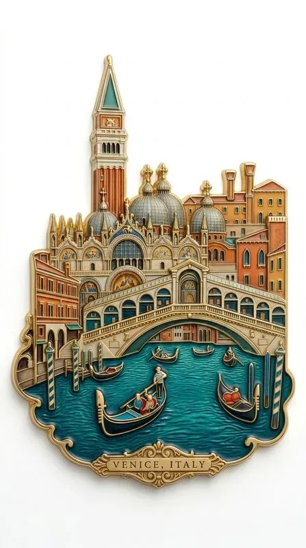 Luxury Enamel Travel Magnets Any City