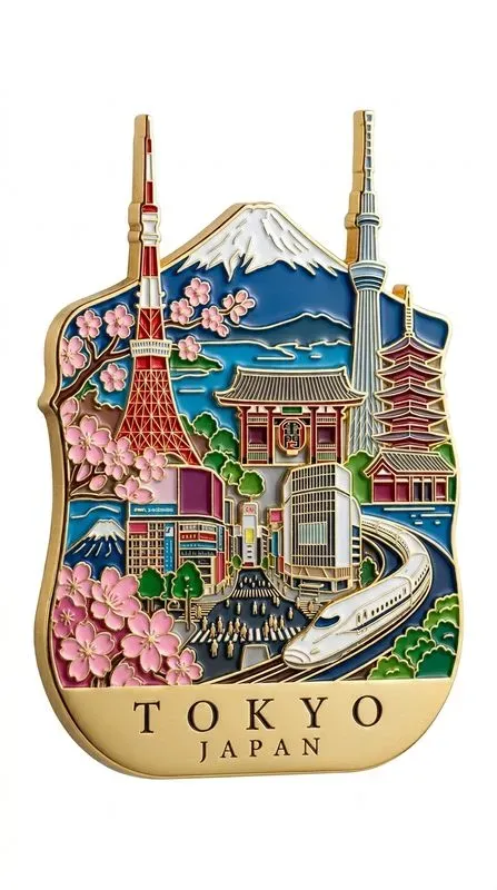 Luxury Enamel Travel Magnets Any City
