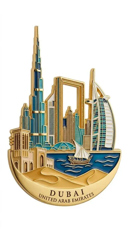 Luxury Enamel Travel Magnets Any City