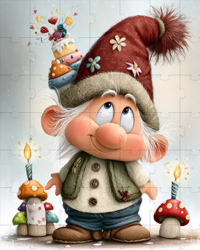 Birthday Gnome Watercolor Clipart