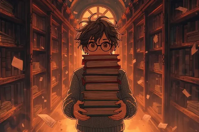 Cozy Library Anime Aesthetics