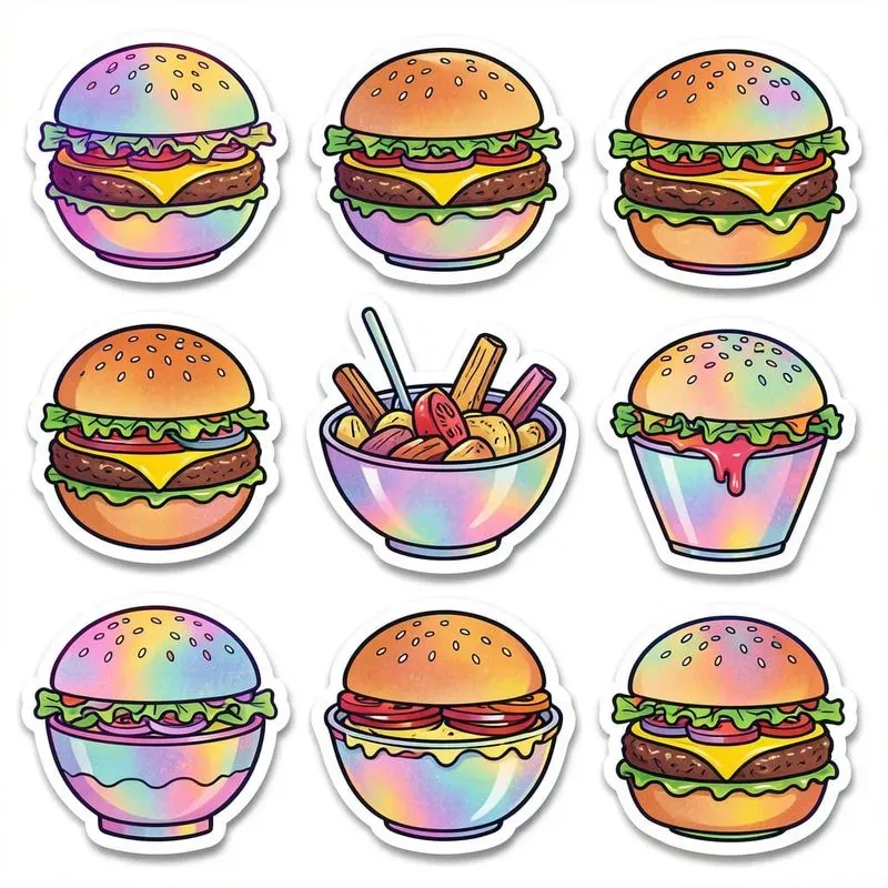 Y2k Food Sticker Sheets Cute Pngs
