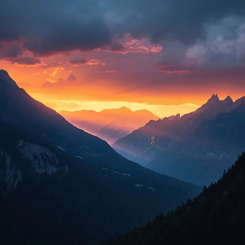 Cinematic Mountain Sunrise Photos
