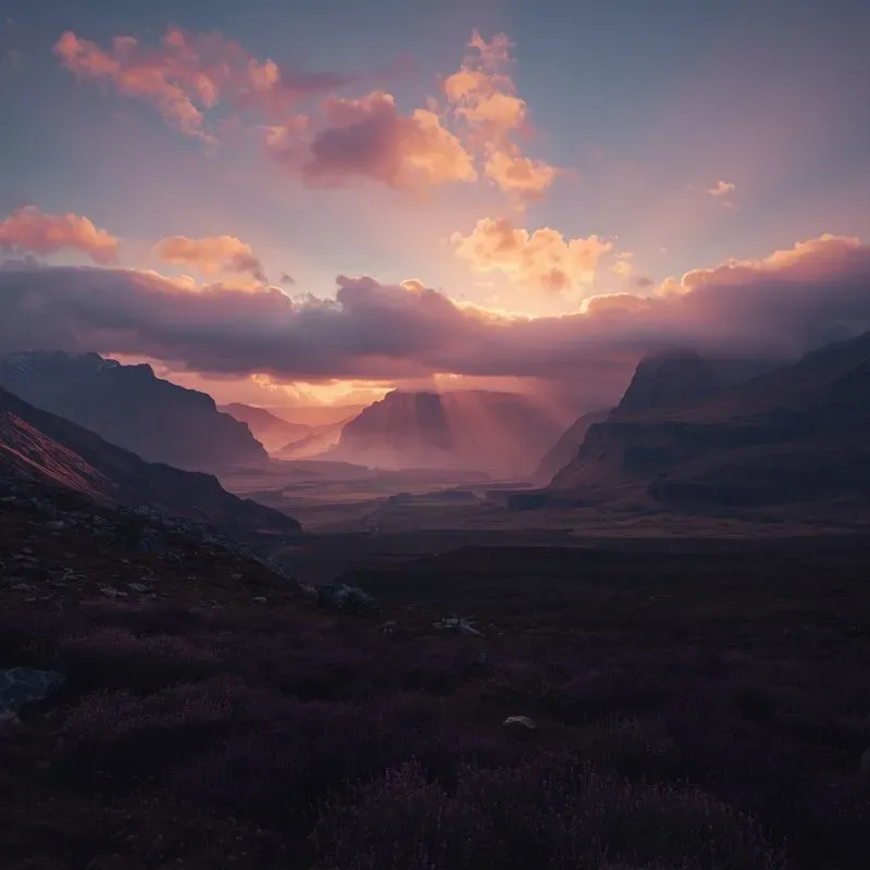 Cinematic Mountain Sunrise Photos