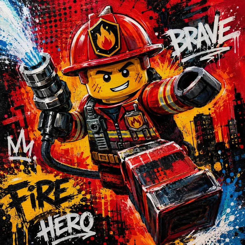 Lego Pop Art Neon Character Art