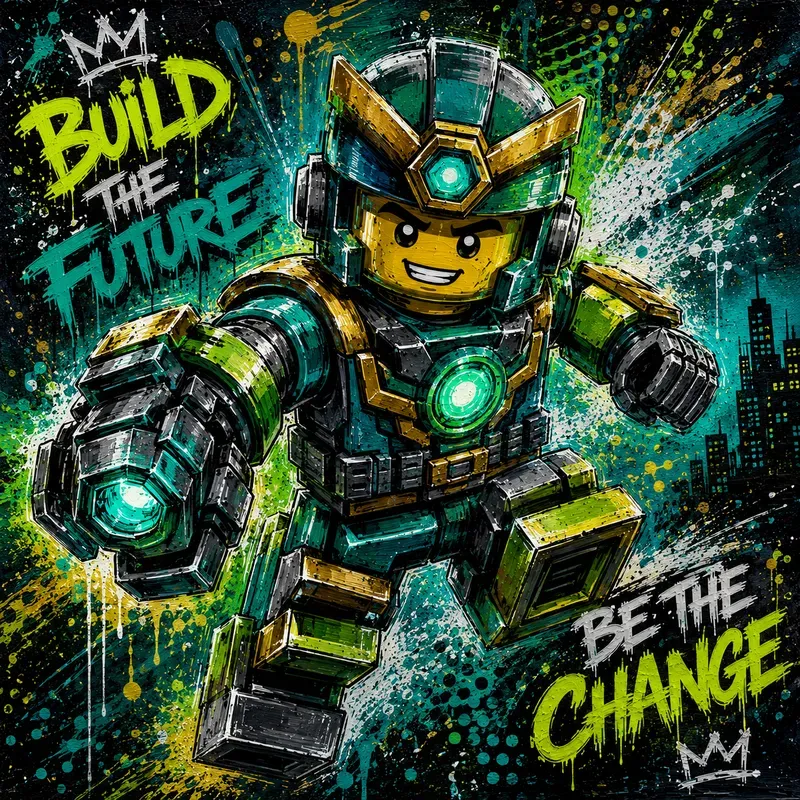 Lego Pop Art Neon Character Art