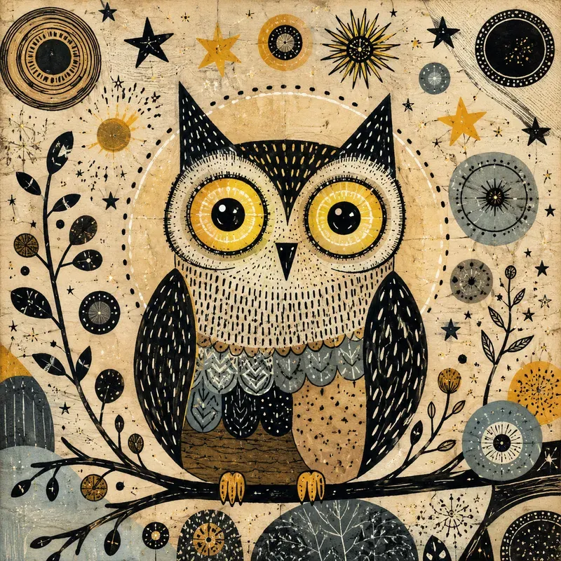 Whimsical Ink Collage Animals
