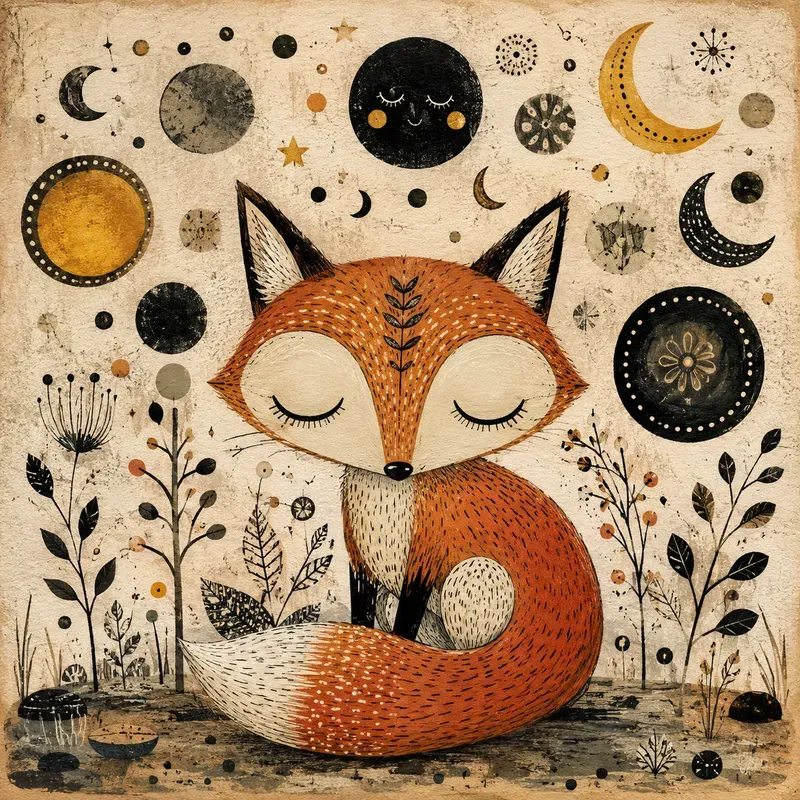 Whimsical Ink Collage Animals