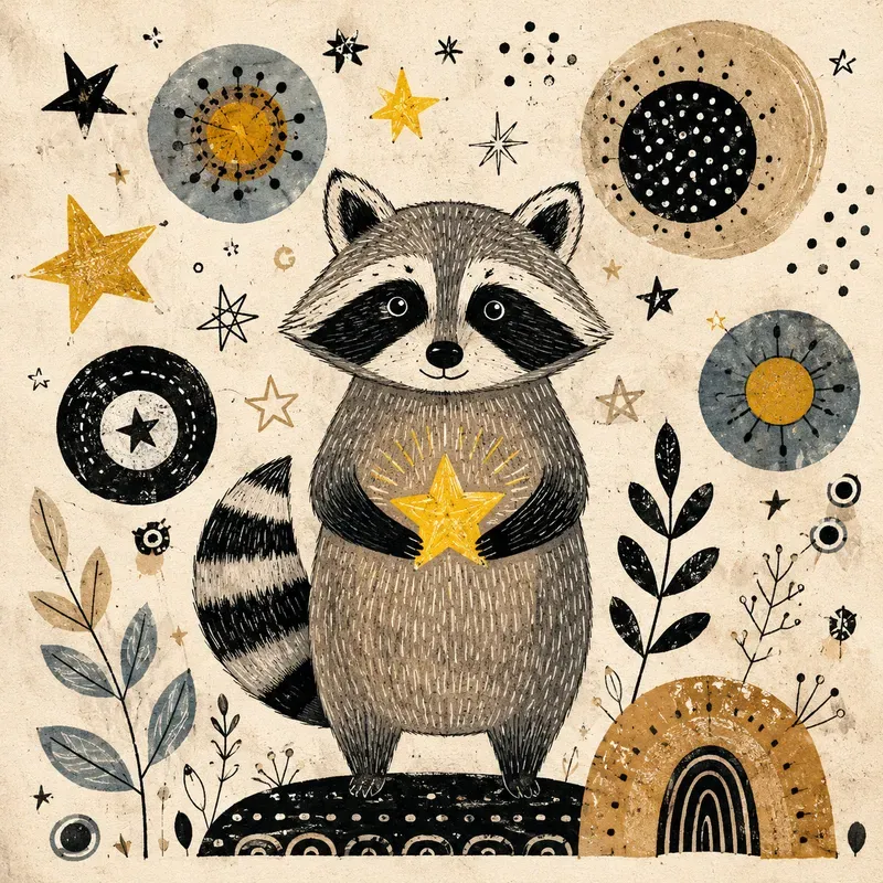 Whimsical Ink Collage Animals
