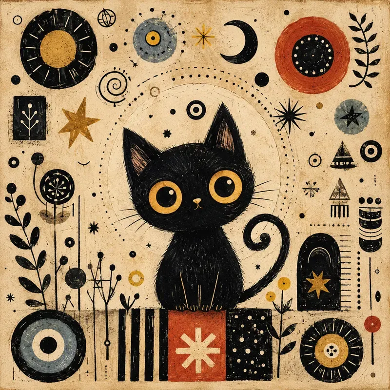 Whimsical Ink Collage Animals
