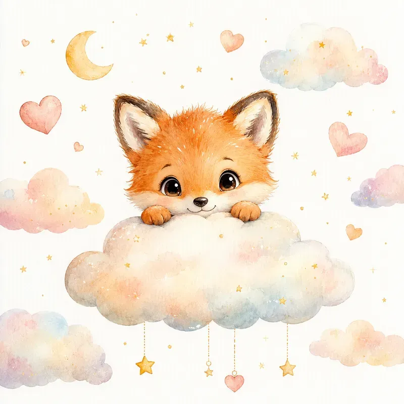 Pastel Nursery Animal Illustrations