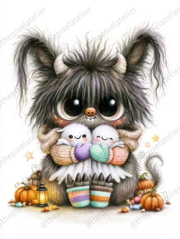 Fuzzy Spooky Halloween Monsters