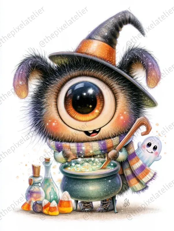 Fuzzy Spooky Halloween Monsters