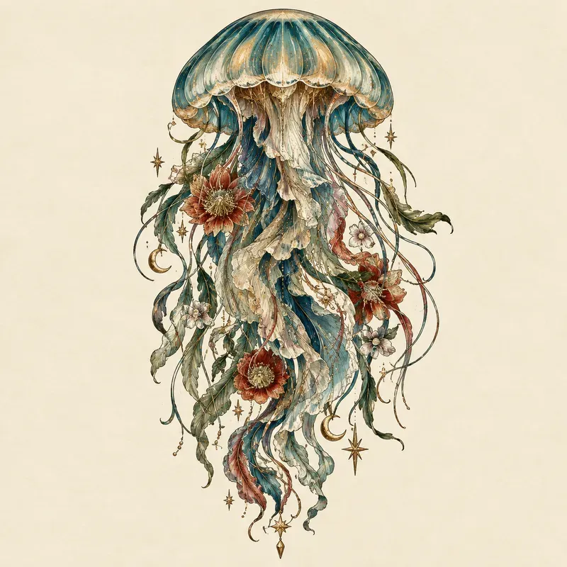 Vintage Botanical Emblem Art