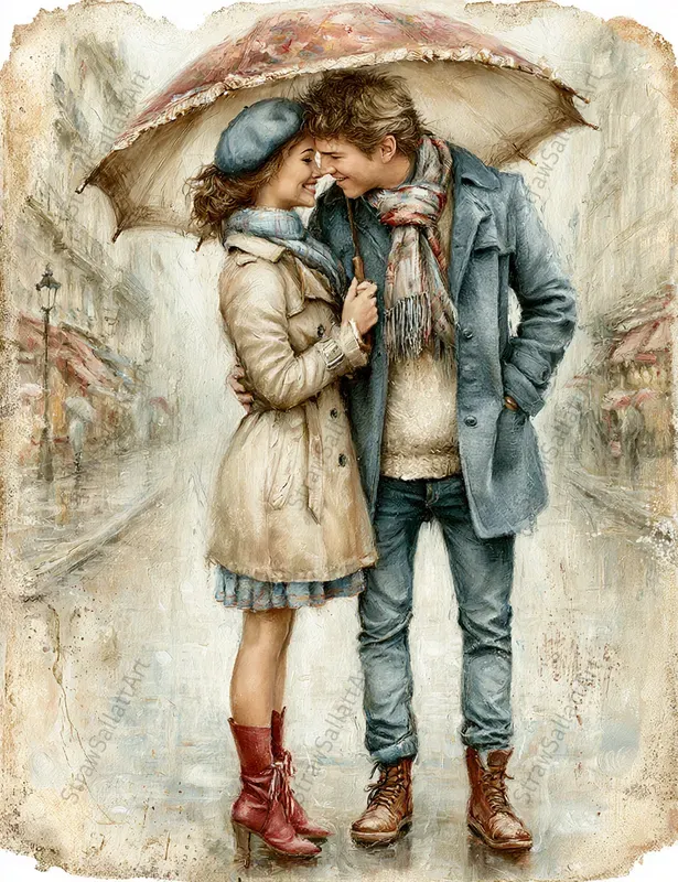 Romantic Couple Junk Journal Art Pages