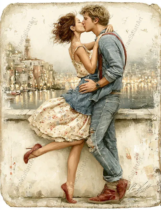 Romantic Couple Junk Journal Art Pages