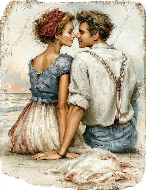 Romantic Couple Junk Journal Art Pages