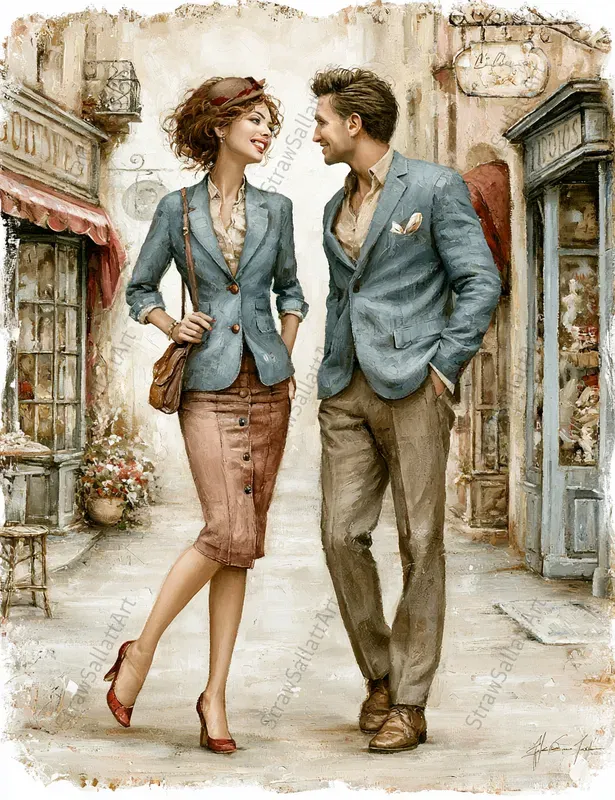 Romantic Couple Junk Journal Art Pages