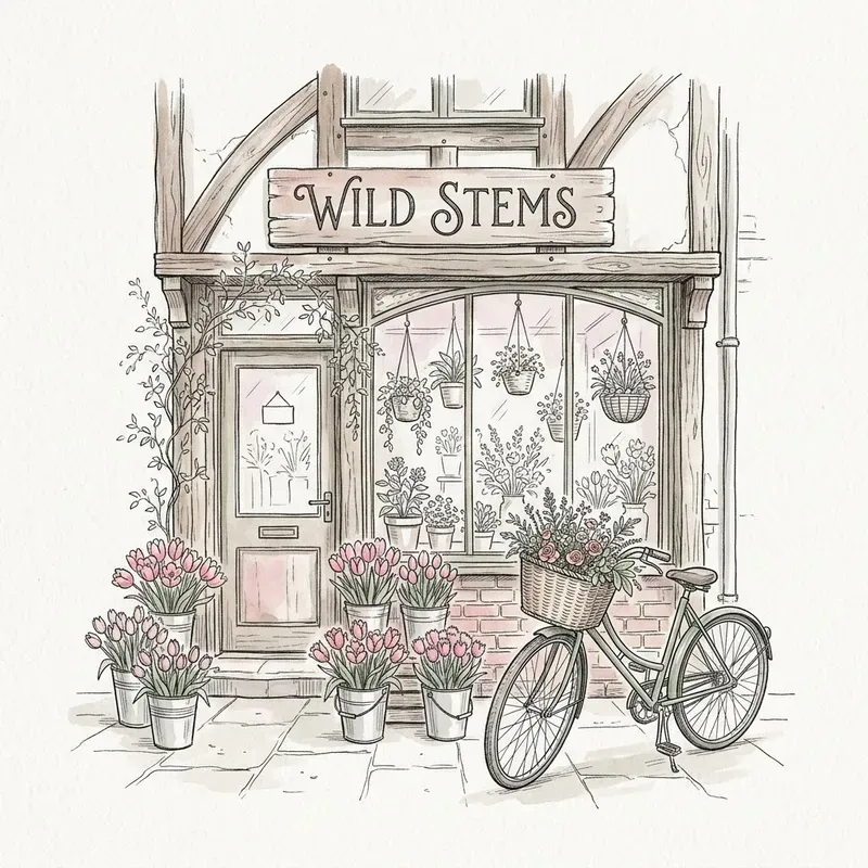 Ink Sketch Storefront Illustrations