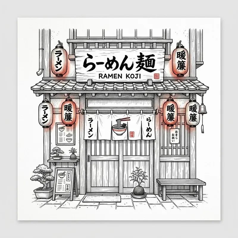 Ink Sketch Storefront Illustrations