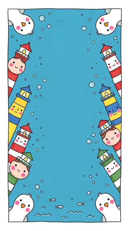 Whimsical Peekaboo Kids Border Art