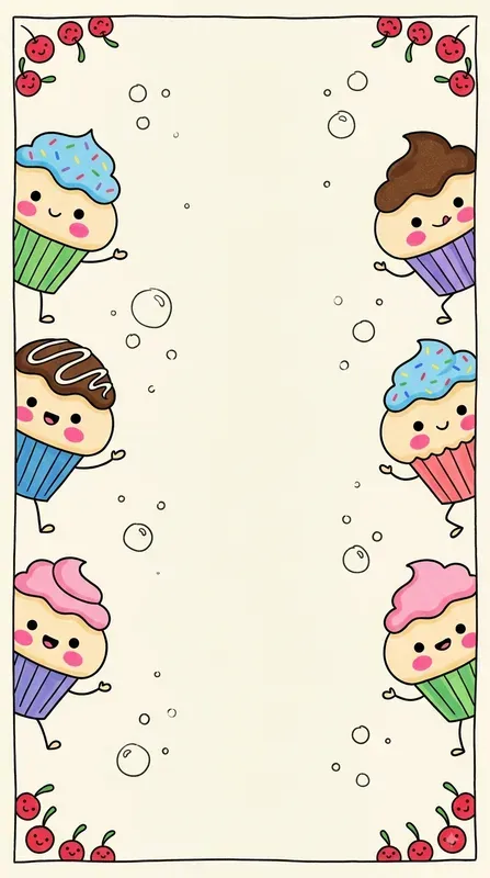 Whimsical Peekaboo Kids Border Art