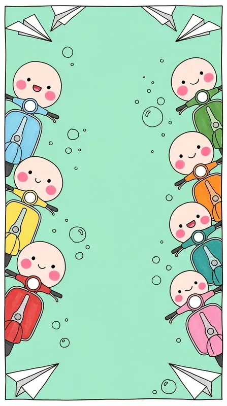 Whimsical Peekaboo Kids Border Art