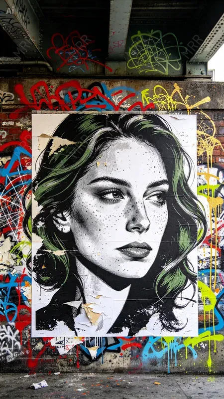 Neon Wheatpaste Street Art