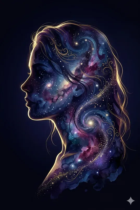 Nebula Silhouette Portrait Wall Art