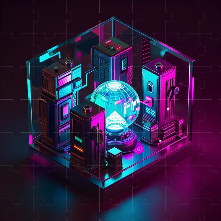 3D Isometric Tech Microworld Generator