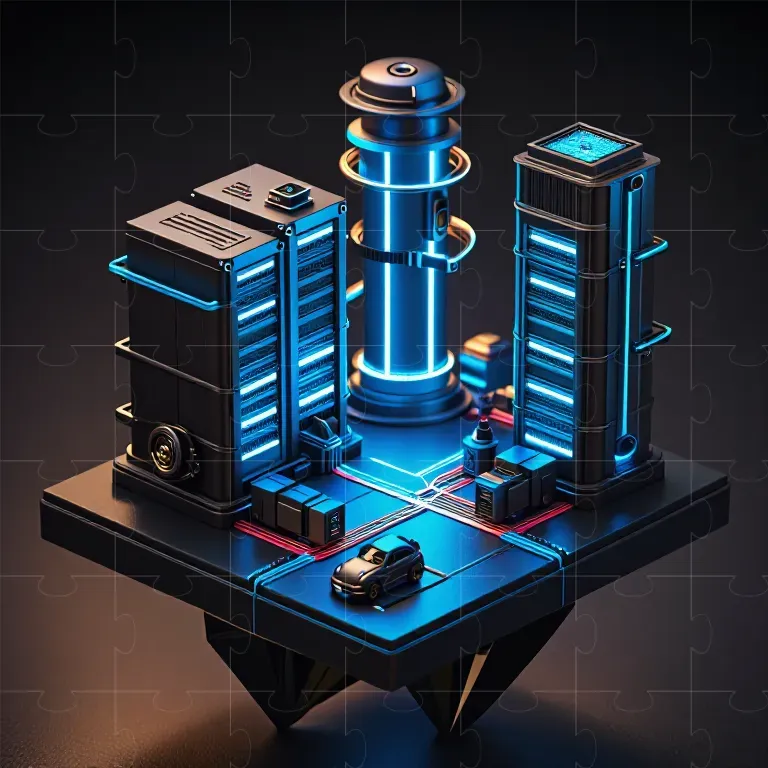 3D Isometric Tech Microworld Generator