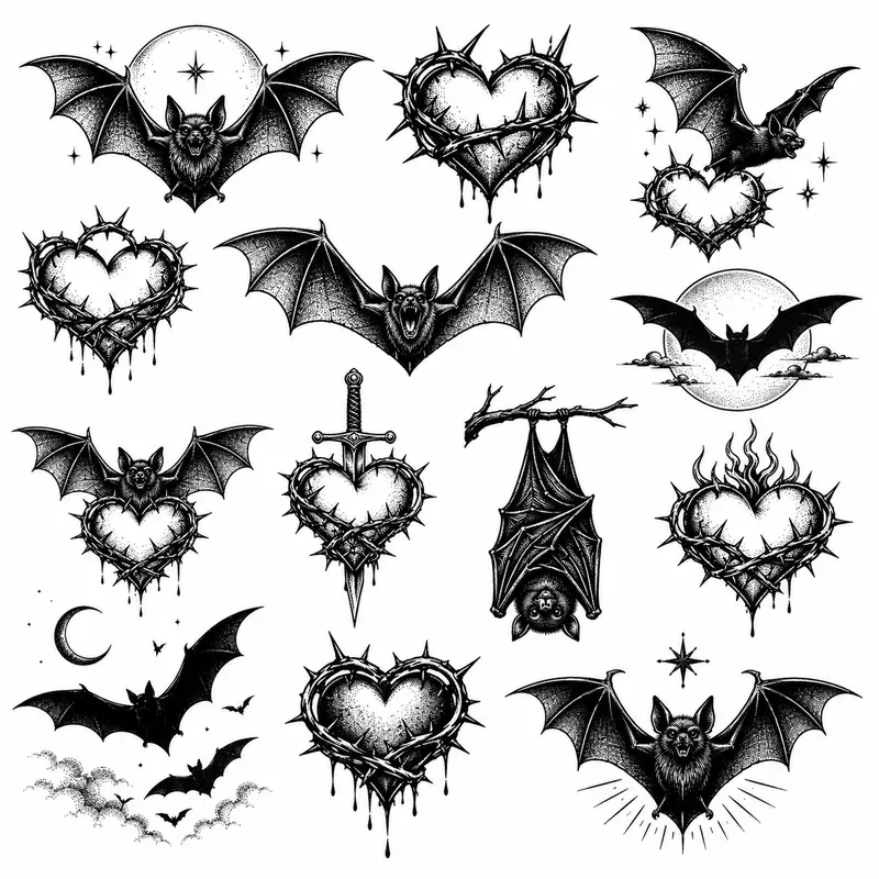 Gothic Tattoo Flash Sheets