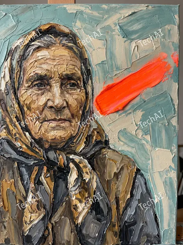 Textured Impasto Oil Portrait Art