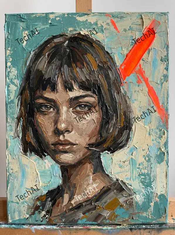 Textured Impasto Oil Portrait Art