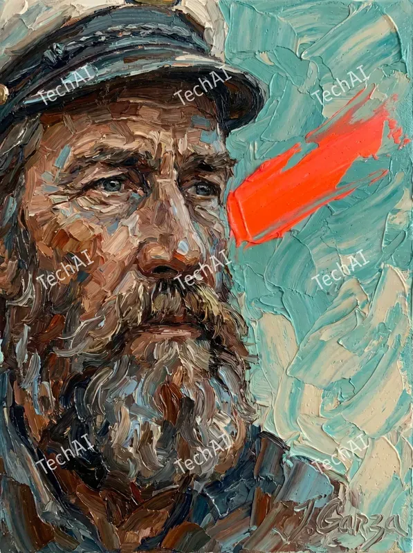 Textured Impasto Oil Portrait Art
