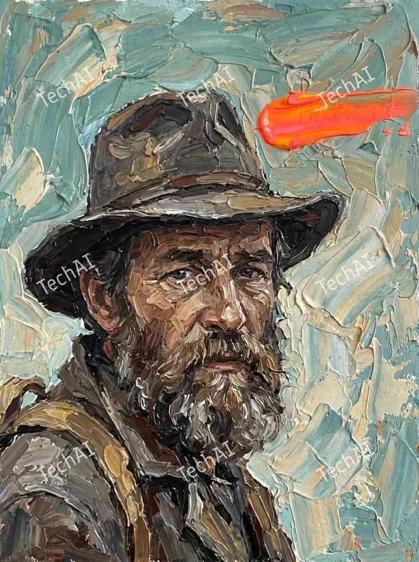 Textured Impasto Oil Portrait Art
