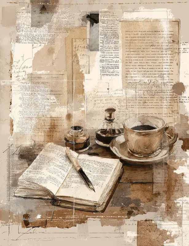 Vintage Cafe Junk Journal Digital Papers