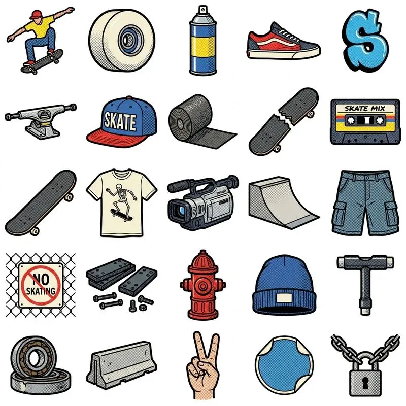 2d Retro Halftone Pop Art Sticker Sheets