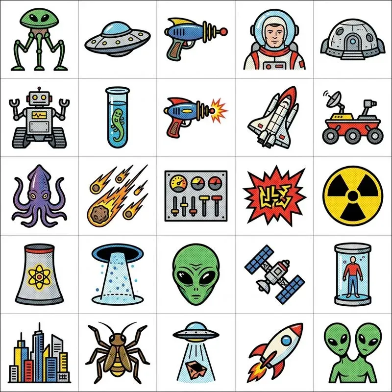 2d Retro Halftone Pop Art Sticker Sheets