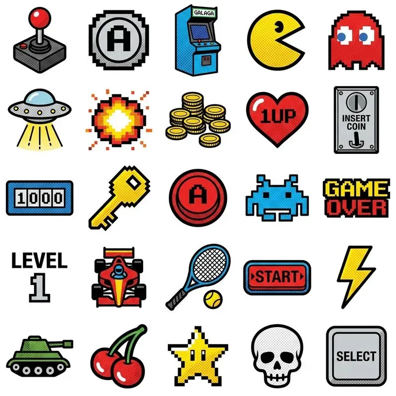 2d Retro Halftone Pop Art Sticker Sheets