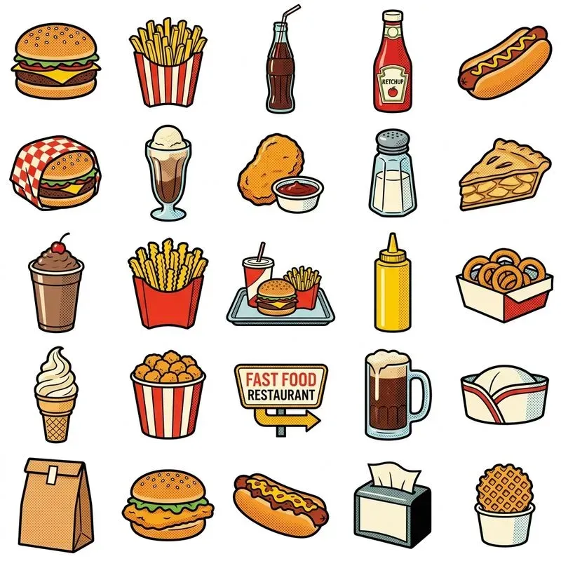 2d Retro Halftone Pop Art Sticker Sheets