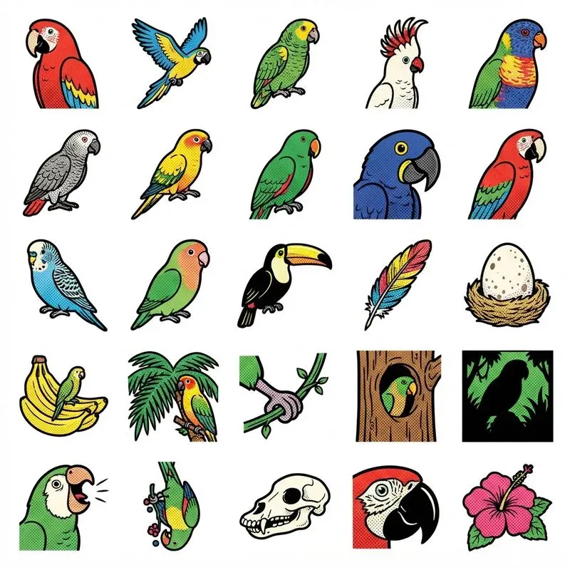2d Retro Halftone Pop Art Sticker Sheets